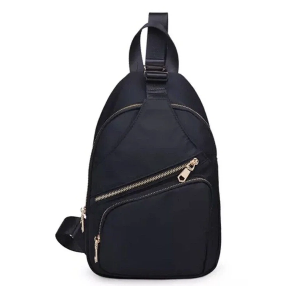 Sol and Selene On the Go Sling Crossbody Backpack Black Lightweight Travel Bag